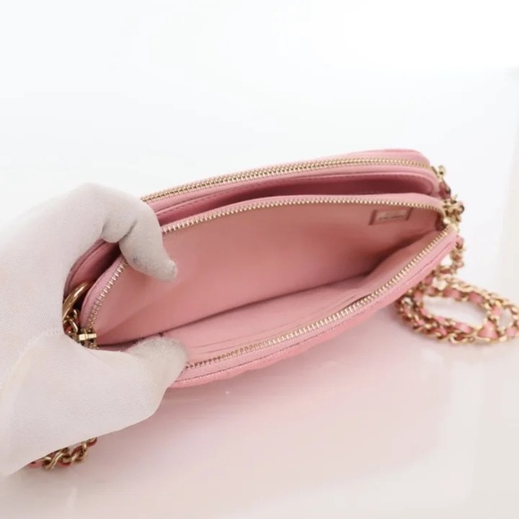 Authenticated Chanel Double Zip Wallet On Chain (WOC) Pink Caviar - Picture 14 of 16